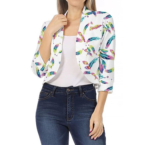 Women's Blazer Outdoor Street Daily Fall Spring Short Coat Stand Collar Regular Fit Breathable Jacket 3/4 Length Sleeve Floral Irregular Hem Blue Yellow Red
Women's Blazer Outdoor Street Daily Fall Spring Short Coat Stand Collar Regular Fit Breathable Jacket 3/4 Length Sleeve Floral Irregular Hem Blue Yellow Red