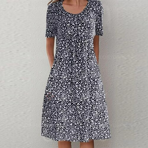 Women's Shift Dress Knee Length Dress Blue Short Sleeve Floral Ruched Pocket Print Spring Summer Crew Neck Casual Vacation 2022 S M L XL XXL 3XL
Women's Shift Dress Knee Length Dress Blue Short Sleeve Floral Ruched Pocket Print Spring Summer Crew Neck Casual Vacation 2022 S M L XL XXL 3XL