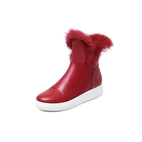 Women's Boots Daily Snow Boots Booties Ankle Boots Winter Flat Heel Round Toe Minimalism PU Leather Zipper Solid Colored Black Light Red White
Women's Boots Daily Snow Boots Booties Ankle Boots Winter Flat Heel Round Toe Minimalism PU Leather Zipper Solid Colored Black Light Red White