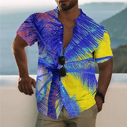 Men's Shirt 3D Print Coconut Tree Stand Collar Casual Daily Button-Down Print Short Sleeve Tops Designer Casual Fashion Comfortable Yellow
Men's Shirt 3D Print Coconut Tree Stand Collar Casual Daily Button-Down Print Short Sleeve Tops Designer Casual Fashion Comfortable Yellow