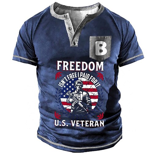 Men's Henley Shirt Tee T shirt Tee 3D Print Graphic Patterned Soldier National Flag Plus Size Henley Daily Sports Button-Down Print Short Sleeve Tops Designer Basic Casual Classic Blue / Summer
Men's Henley Shirt Tee T shirt Tee 3D Print Graphic Patterned Soldier National Flag Plus Size Henley Daily Sports Button-Down Print Short Sleeve Tops Designer Basic Casual Classic Blue / Summer