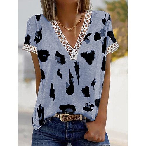 T shirt Tee Femme Rose Claire Bleu Kaki Tie Dye Dentelle Découpé Manche Courte Casual Fin de semaine basique Col V Normal Standard S
T shirt Tee Femme Rose Claire Bleu Kaki Tie Dye Dentelle Découpé Manche Courte Casual Fin de semaine basique Col V Normal Standard S