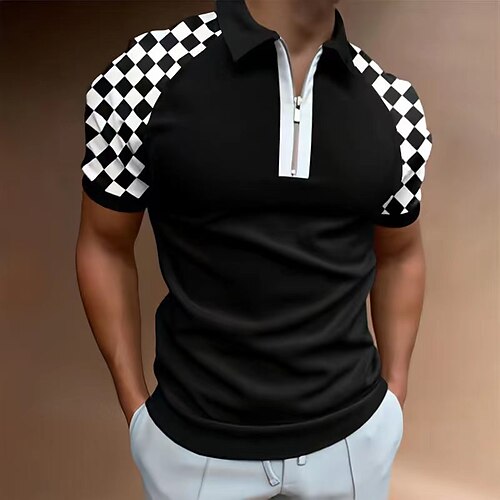 Herre POLO T-skjorte Golf skjorte Grafisk Ruter Aftæpning Svart 3D-utskrift Gate Daglig Kortermet Glidelås Klær Mote Fritid Bekvem / Strand
Herre POLO T-skjorte Golf skjorte Grafisk Ruter Aftæpning Svart 3D-utskrift Gate Daglig Kortermet Glidelås Klær Mote Fritid Bekvem / Strand