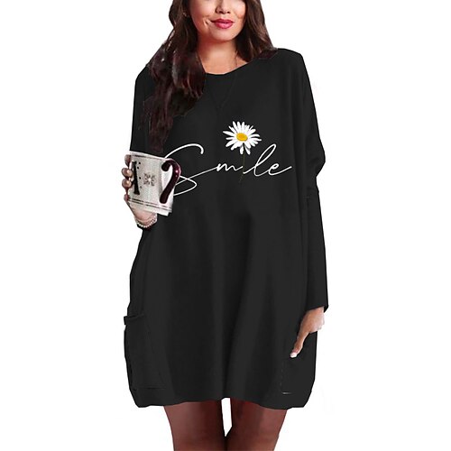 Women's Plus Size Casual Dress Floral Crew Neck Print Long Sleeve Fall Winter Casual Short Mini Dress Causal Daily Dress
Women's Plus Size Casual Dress Floral Crew Neck Print Long Sleeve Fall Winter Casual Short Mini Dress Causal Daily Dress