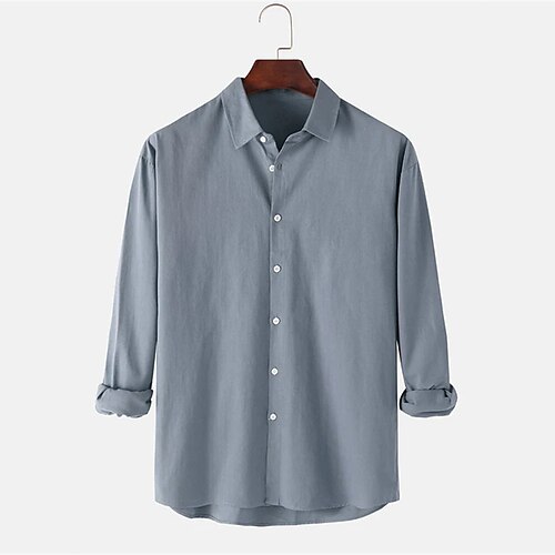 Men's Shirt Solid Color Turndown Dusty Blue Daily Holiday Long Sleeve Button-Down Clothing Apparel Cotton Linen Fashion Lightweight Casual Comfortable / Spring / Beach
Men's Shirt Solid Color Turndown Dusty Blue Daily Holiday Long Sleeve Button-Down Clothing Apparel Cotton Linen Fashion Lightweight Casual Comfortable / Spring / Beach