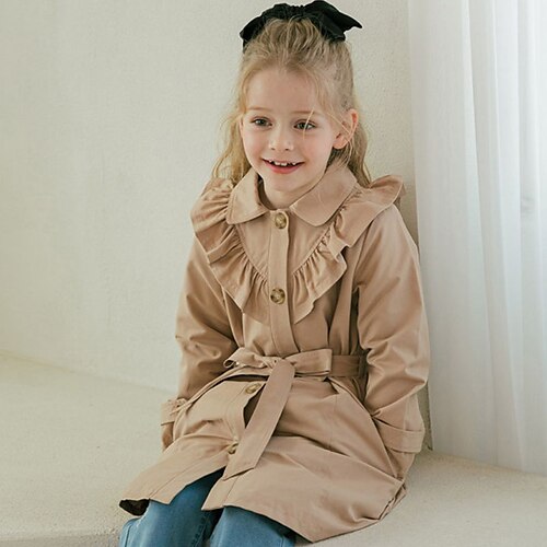 Kids Girls' Trench Coat Coat Long Sleeve Khaki Plain Fall Winter Active Daily 3-12 Years
Kids Girls' Trench Coat Coat Long Sleeve Khaki Plain Fall Winter Active Daily 3-12 Years