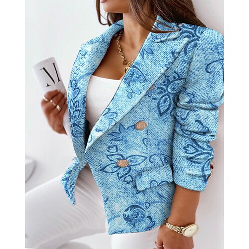 Women's Plus Size Blazer Pocket Print Floral Graphic Formal Work Long Sleeve Turndown Regular Fall Winter Blue Gray Dark Blue L XL XXL 3XL
Women's Plus Size Blazer Pocket Print Floral Graphic Formal Work Long Sleeve Turndown Regular Fall Winter Blue Gray Dark Blue L XL XXL 3XL