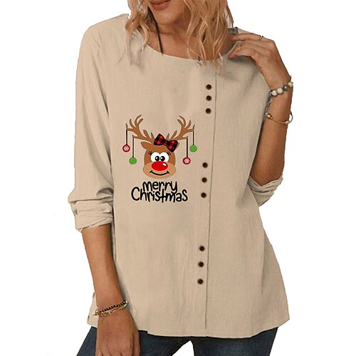 Women's T shirt Tee Elf Christmas T shirt Tee Long Sleeve Print Round Neck Basic Blue Khaki Navy Blue S
Women's T shirt Tee Elf Christmas T shirt Tee Long Sleeve Print Round Neck Basic Blue Khaki Navy Blue S