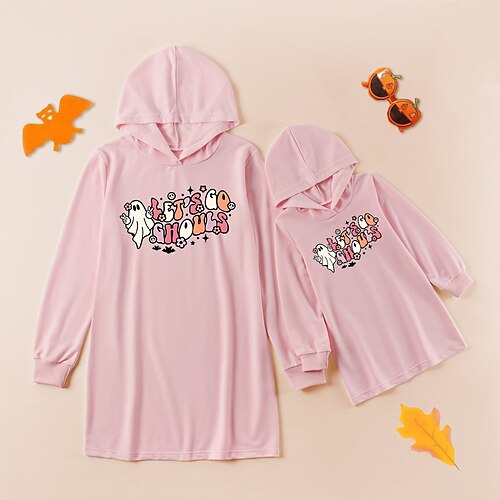 Mommy and Me Halloween Dresses Floral Ghost Letter Daily Print Pink Long Sleeve Above Knee Daily Matching Outfits
Mommy and Me Halloween Dresses Floral Ghost Letter Daily Print Pink Long Sleeve Above Knee Daily Matching Outfits