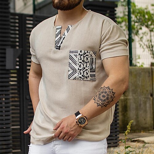 Men's T shirt Tee Hot Stamping Graphic Patterned V Neck Street Daily Short Sleeve Tops Casual Fashion Comfortable Khaki
Men's T shirt Tee Hot Stamping Graphic Patterned V Neck Street Daily Short Sleeve Tops Casual Fashion Comfortable Khaki