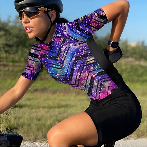 21Grams Women's Cycling Jersey Short Sleeve Bike Top with 3 Rear Pockets Mountain Bike MTB Road Bike Cycling Quick Dry Moisture Wicking Purple Sports Clothing Apparel / Stretchy / Athleisure
21Grams Women's Cycling Jersey Short Sleeve Bike Top with 3 Rear Pockets Mountain Bike MTB Road Bike Cycling Quick Dry Moisture Wicking Purple Sports Clothing Apparel / Stretchy / Athleisure
