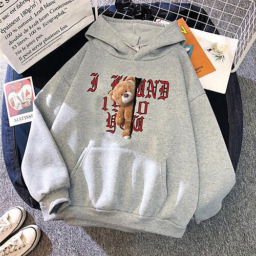 Women's Hoodie Pullover Casual Print White Black Gray Graphic Prints Loose Fit Casual Hooded Long Sleeve Cotton S M L XL XXL 3XL
Women's Hoodie Pullover Casual Print White Black Gray Graphic Prints Loose Fit Casual Hooded Long Sleeve Cotton S M L XL XXL 3XL