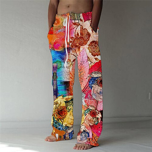 Men's Trousers Beach Pants Straight Pocket Drawstring Elastic Waist Cartoon Graphic Prints Comfort Breathable Casual Daily Holiday Streetwear Designer Red / Spring / Summer / Elasticity
Men's Trousers Beach Pants Straight Pocket Drawstring Elastic Waist Cartoon Graphic Prints Comfort Breathable Casual Daily Holiday Streetwear Designer Red / Spring / Summer / Elasticity