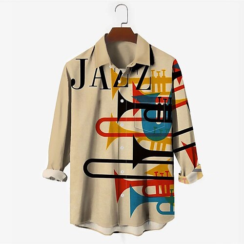 Men's Shirt 3D Print Musical Instrument Turndown Street Casual Button-Down Print Long Sleeve Tops Casual Fashion Breathable Yellow
Men's Shirt 3D Print Musical Instrument Turndown Street Casual Button-Down Print Long Sleeve Tops Casual Fashion Breathable Yellow