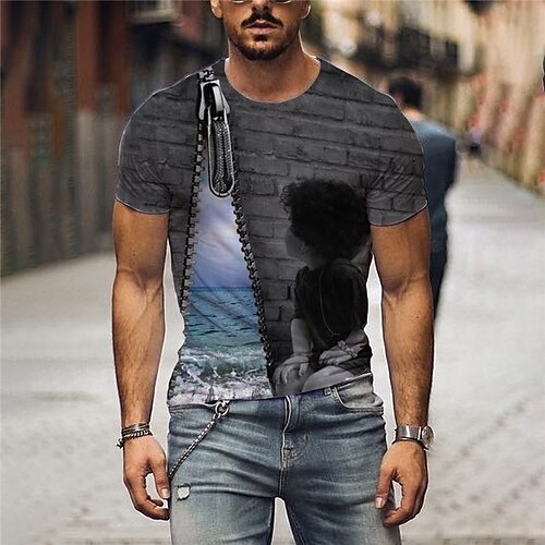 Men's Unisex T shirt Tee Cartoon Graphic Prints Zipper Crew Neck Black Short Sleeve 3D Print Outdoor Street Print Tops Sports Designer Casual Big and Tall / Summer / Summer
Men's Unisex T shirt Tee Cartoon Graphic Prints Zipper Crew Neck Black Short Sleeve 3D Print Outdoor Street Print Tops Sports Designer Casual Big and Tall / Summer / Summer
