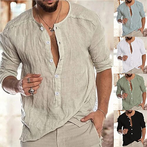 Men's Shirt Solid Color Collar Street Casual Button-Down Long Sleeve Tops Designer Casual Fashion Big and Tall Green White Black / Summer / Spring / Summer
Men's Shirt Solid Color Collar Street Casual Button-Down Long Sleeve Tops Designer Casual Fashion Big and Tall Green White Black / Summer / Spring / Summer