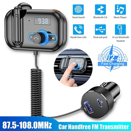 

T2 Bluetooth Car Kit Car Handsfree Bluetooth Car MP3 FM Modulator FM Transmitters FM Radio Car