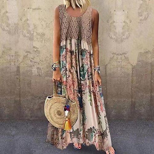 Women's Casual Dress Swing Dress Long Dress Maxi Dress Green Blue Beige Sleeveless Floral Print Spring Summer Crew Neck 2022 S M L XL XXL 3XL 4XL 5XL
Women's Casual Dress Swing Dress Long Dress Maxi Dress Green Blue Beige Sleeveless Floral Print Spring Summer Crew Neck 2022 S M L XL XXL 3XL 4XL 5XL