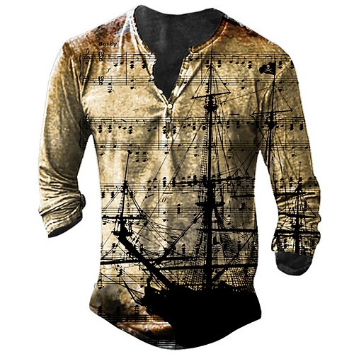 Men's T shirt Tee Henley Shirt Tee Graphic Rudder Henley Brown Long Sleeve 3D Print Plus Size Outdoor Daily Button-Down Print Tops Basic Designer Classic Comfortable / Sports
Men's T shirt Tee Henley Shirt Tee Graphic Rudder Henley Brown Long Sleeve 3D Print Plus Size Outdoor Daily Button-Down Print Tops Basic Designer Classic Comfortable / Sports