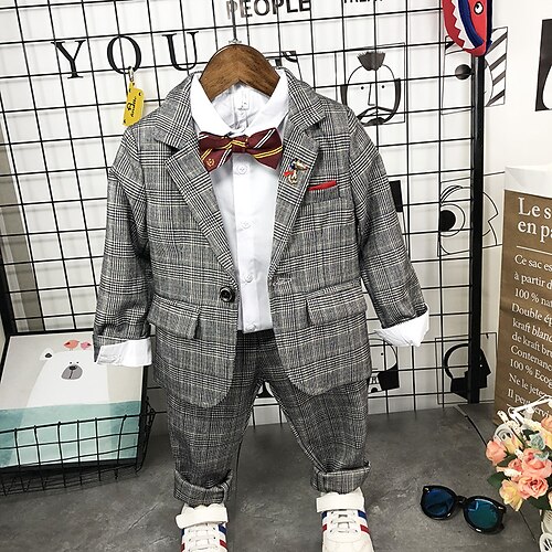 Kids Boys Suit Blazer Shirt Pants Clothing Set 3 Pieces Long Sleeve Blue Gray Wine Plaid School Formal Gentle Preppy Style 2-8 Years
Kids Boys Suit Blazer Shirt Pants Clothing Set 3 Pieces Long Sleeve Blue Gray Wine Plaid School Formal Gentle Preppy Style 2-8 Years