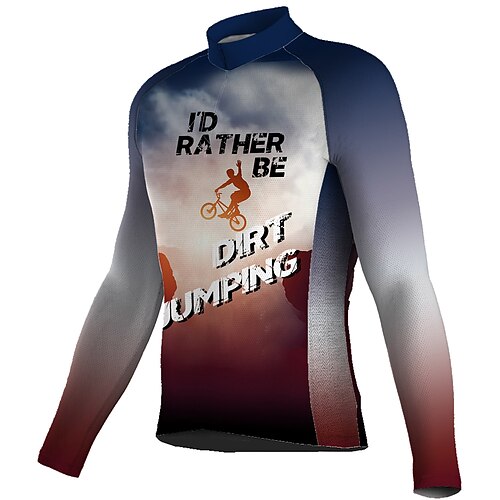 21Grams Men's Cycling Jersey Long Sleeve Bike Top with 3 Rear Pockets I'd Rather Be Mountain Bike Road Bike Cycling Breathable Quick Dry Moisture Wicking Reflective Strips Graphic Polyester Spandex
21Grams Men's Cycling Jersey Long Sleeve Bike Top with 3 Rear Pockets I'd Rather Be Mountain Bike Road Bike Cycling Breathable Quick Dry Moisture Wicking Reflective Strips Graphic Polyester Spandex