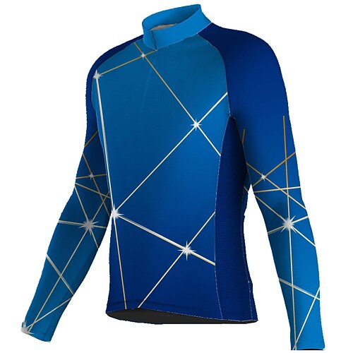 21Grams Men's Cycling Jersey Long Sleeve Bike Top with 3 Rear Pockets Mountain Bike MTB Road Bike Cycling Breathable Quick Dry Moisture Wicking Reflective Strips Blue Geometic Polyester Spandex Sports
21Grams Men's Cycling Jersey Long Sleeve Bike Top with 3 Rear Pockets Mountain Bike MTB Road Bike Cycling Breathable Quick Dry Moisture Wicking Reflective Strips Blue Geometic Polyester Spandex Sports