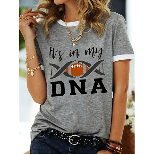 Women's T shirt Tee Football Is My Favorite Season Casual Weekend Painting T shirt Tee Short Sleeve Print Round Neck Basic Blue Gray Yellow S
Women's T shirt Tee Football Is My Favorite Season Casual Weekend Painting T shirt Tee Short Sleeve Print Round Neck Basic Blue Gray Yellow S