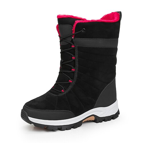 Women's Boots Snow Boots Plus Size Mid Calf Boots Flat Heel Round Toe Sporty Casual Classic Outdoor Walking Shoes PU Leather Lace-up Fall Winter Solid Colored Black Light Red
Women's Boots Snow Boots Plus Size Mid Calf Boots Flat Heel Round Toe Sporty Casual Classic Outdoor Walking Shoes PU Leather Lace-up Fall Winter Solid Colored Black Light Red