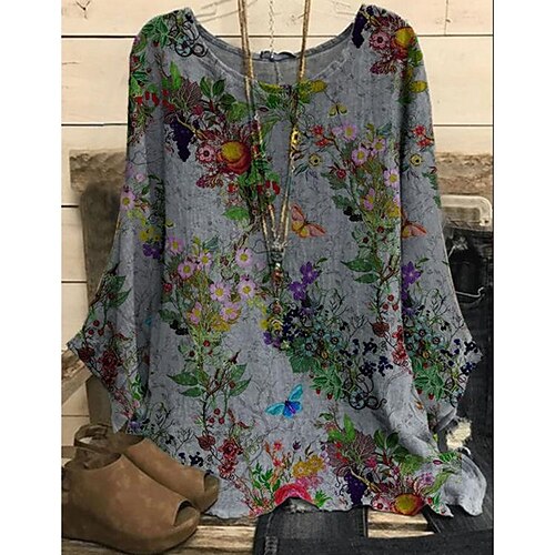 Women's Blouse Shirt Green Blue Pink Floral Butterfly Print Long Sleeve Holiday Weekend Streetwear Casual Round Neck Regular Floral Butterfly S / 3D Print
Women's Blouse Shirt Green Blue Pink Floral Butterfly Print Long Sleeve Holiday Weekend Streetwear Casual Round Neck Regular Floral Butterfly S / 3D Print
