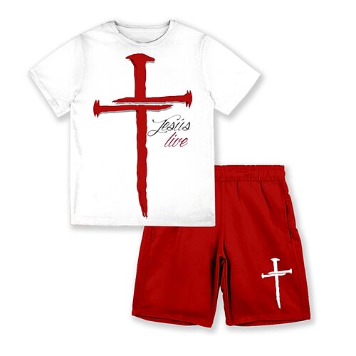 2 Pieces Kids Boys T-shirt & Shorts Clothing Set Outfit Letter Short Sleeve Crewneck Set Outdoor Sports Fashion Cool Spring Summer 3-13 Years White
2 Pieces Kids Boys T-shirt & Shorts Clothing Set Outfit Letter Short Sleeve Crewneck Set Outdoor Sports Fashion Cool Spring Summer 3-13 Years White