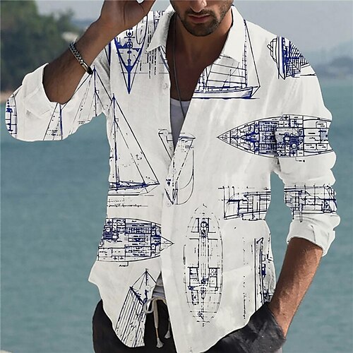 Men's Shirt Rudder Turndown Blue Long Sleeve 3D Print Outdoor Street Button-Down Print Tops Fashion Designer Casual Breathable
Men's Shirt Rudder Turndown Blue Long Sleeve 3D Print Outdoor Street Button-Down Print Tops Fashion Designer Casual Breathable
