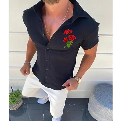 Men's Shirt Solid Color Rose Turndown Standing Collar White Black Blue Khaki Half Sleeve Outdoor Street Button-Down Print Tops Fashion Designer Casual Breathable / Summer / Spring / Summer
Men's Shirt Solid Color Rose Turndown Standing Collar White Black Blue Khaki Half Sleeve Outdoor Street Button-Down Print Tops Fashion Designer Casual Breathable / Summer / Spring / Summer