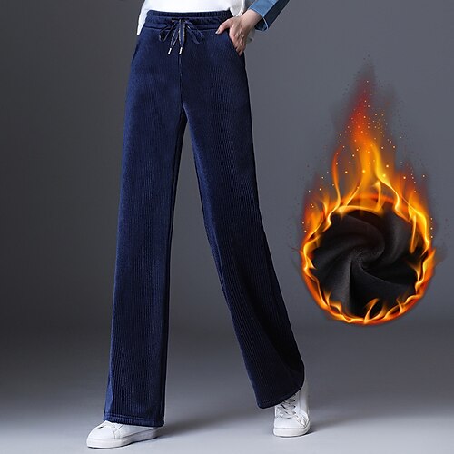Women's Culottes Wide Leg Fleece Pants Pants Trousers Corduroy Fleece lined Royal Blue Black High Waist Fashion Daily Going out Micro-elastic Full Length Butt Lift Solid Color S M L XL XXL
Women's Culottes Wide Leg Fleece Pants Pants Trousers Corduroy Fleece lined Royal Blue Black High Waist Fashion Daily Going out Micro-elastic Full Length Butt Lift Solid Color S M L XL XXL