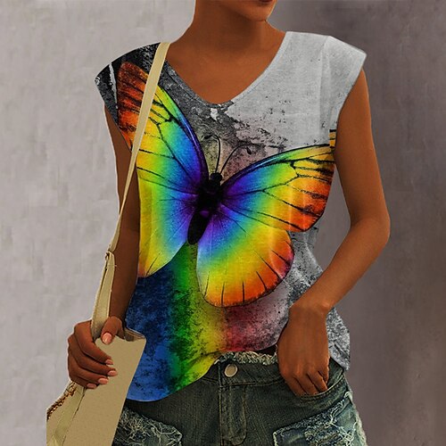 Women's Tank Top Blue Purple Pink Floral Butterfly Print Sleeveless Holiday Weekend Streetwear V Neck Regular Floral Butterfly S / 3D Print
Women's Tank Top Blue Purple Pink Floral Butterfly Print Sleeveless Holiday Weekend Streetwear V Neck Regular Floral Butterfly S / 3D Print
