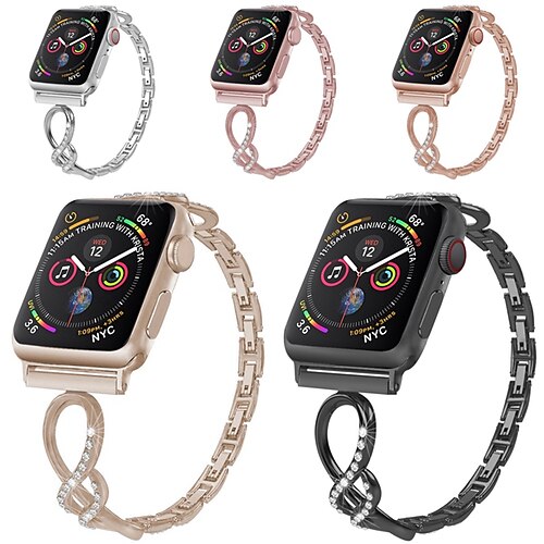 1PC Smart Watch Band Compatible with Apple iWatch Series 8 7 6 5 4 3 2 1 SE Jewelry Bracelet for iWatch Smartwatch Strap Wristband Alloy Rhinestone Adjustable Breathable Bling Diamond
1PC Smart Watch Band Compatible with Apple iWatch Series 8 7 6 5 4 3 2 1 SE Jewelry Bracelet for iWatch Smartwatch Strap Wristband Alloy Rhinestone Adjustable Breathable Bling Diamond