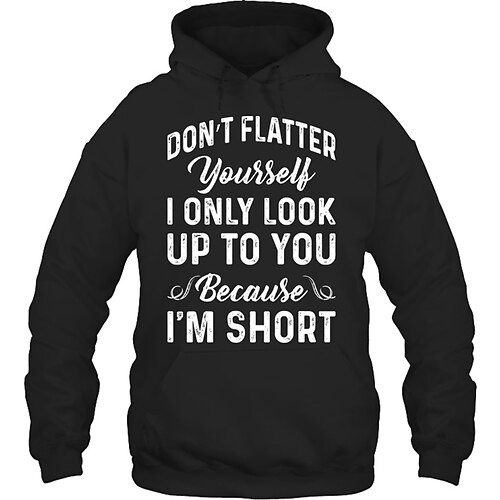 Men's Pullover Hoodie Sweatshirt Pullover Graphic Letter Don't Flatter Yourself Only Look Up To You Print Daily Holiday Going out Hot Stamping Casual Streetwear Hoodies Sweatshirts Black
Men's Pullover Hoodie Sweatshirt Pullover Graphic Letter Don't Flatter Yourself Only Look Up To You Print Daily Holiday Going out Hot Stamping Casual Streetwear Hoodies Sweatshirts Black