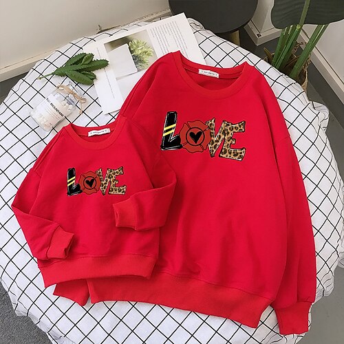 Mommy and Me Tops Heart Plant Letter Daily Print Red Long Sleeve Basic Matching Outfits
Mommy and Me Tops Heart Plant Letter Daily Print Red Long Sleeve Basic Matching Outfits