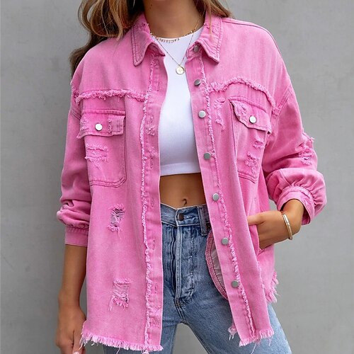 Per donna Giacca di jeans Giacca sportiva Standard Tasche Cappotto Bianco Rosa Attivo Comodo Stile di strada Sportivo Da tutti i giorni Da mare Per uscire Esterno Autunno Inverno Monopetto Collo
Per donna Giacca di jeans Giacca sportiva Standard Tasche Cappotto Bianco Rosa Attivo Comodo Stile di strada Sportivo Da tutti i giorni Da mare Per uscire Esterno Autunno Inverno Monopetto Collo