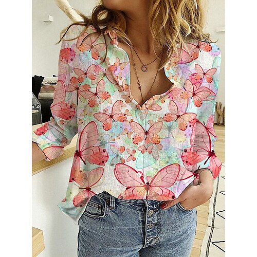 Women's Blouse Butterfly Daily Weekend Blouse Shirt Long Sleeve Print V Neck Casual Streetwear Black Blue Pink S
Women's Blouse Butterfly Daily Weekend Blouse Shirt Long Sleeve Print V Neck Casual Streetwear Black Blue Pink S