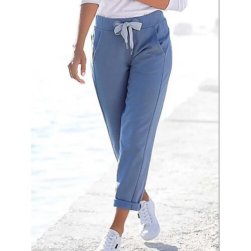 Women's Chinos Pants Trousers Blue Mid Waist Fashion Casual Weekend Side Pockets Micro-elastic Full Length Comfort Plain S M L XL XXL
Women's Chinos Pants Trousers Blue Mid Waist Fashion Casual Weekend Side Pockets Micro-elastic Full Length Comfort Plain S M L XL XXL