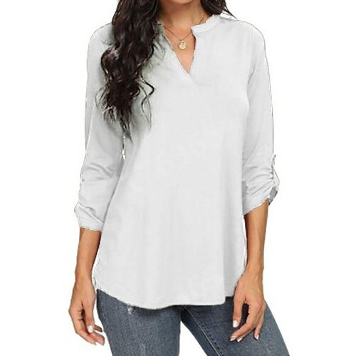 Women's Clothing Basic Shirt Blouse Plain V-Neck Solid Color Loose Long-Sleeved Lace-Up Buckle V-Neck European And American Casual Shirts Women's Shirts
Women's Clothing Basic Shirt Blouse Plain V-Neck Solid Color Loose Long-Sleeved Lace-Up Buckle V-Neck European And American Casual Shirts Women's Shirts