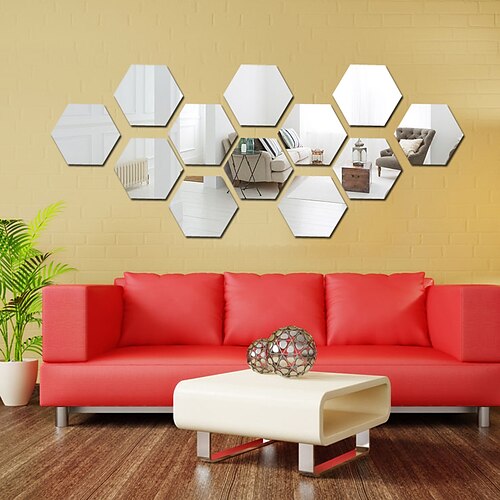 Hexagon Shape Wall Stickers Bathroom / Living Room Removable / Pre-pasted Acrylic Home Decoration Wall Decal 12pcs
Hexagon Shape Wall Stickers Bathroom / Living Room Removable / Pre-pasted Acrylic Home Decoration Wall Decal 12pcs