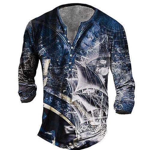 Men's T shirt Tee Henley Shirt Tee Graphic Henley Blue Long Sleeve 3D Print Sailboat Plus Size Outdoor Daily Button-Down Print Tops Basic Designer Classic Comfortable / Sports
Men's T shirt Tee Henley Shirt Tee Graphic Henley Blue Long Sleeve 3D Print Sailboat Plus Size Outdoor Daily Button-Down Print Tops Basic Designer Classic Comfortable / Sports