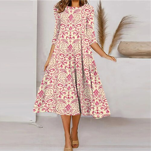 Mulheres Vestido casual Vestido de turno Vestido midi Azul Rosa Azul Real Manga 3/4 Floral Franzido Outono Primavera 2022 S M L XL XXL 3XL
Mulheres Vestido casual Vestido de turno Vestido midi Azul Rosa Azul Real Manga 3/4 Floral Franzido Outono Primavera 2022 S M L XL XXL 3XL