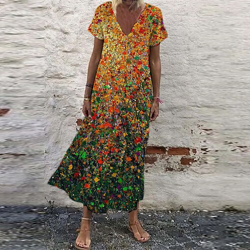 Women's Casual Dress Shift Dress Maxi long Dress Yellow Short Sleeve Floral Print Spring Summer V Neck Elegant Casual Vacation 2022 S M L XL XXL 3XL
Women's Casual Dress Shift Dress Maxi long Dress Yellow Short Sleeve Floral Print Spring Summer V Neck Elegant Casual Vacation 2022 S M L XL XXL 3XL