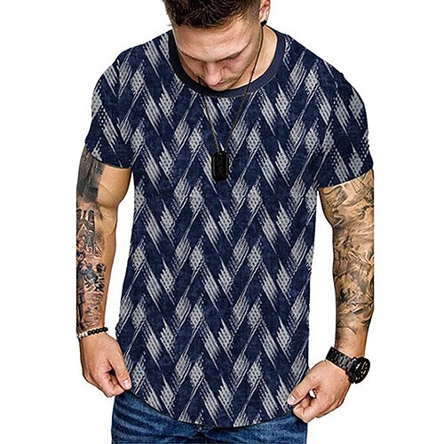 Men's Unisex T shirt Tee Lattice Graphic Prints Crew Neck Navy Blue Short Sleeve 3D Print Outdoor Street Print Tops Sports Designer Casual Big and Tall / Summer / Summer
Men's Unisex T shirt Tee Lattice Graphic Prints Crew Neck Navy Blue Short Sleeve 3D Print Outdoor Street Print Tops Sports Designer Casual Big and Tall / Summer / Summer