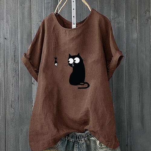 Women's Plus Size Tops T shirt Tee Cat Animal Print Half Sleeve Crewneck Basic Daily Going out Cotton Spring Summer White Orange
Women's Plus Size Tops T shirt Tee Cat Animal Print Half Sleeve Crewneck Basic Daily Going out Cotton Spring Summer White Orange