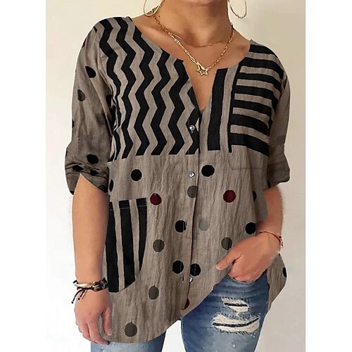 Women's Plus Size Tops Blouse Shirt Graphic Half Sleeve V Neck Casual Vacation Weekend Polyester Fall Spring Camel
Women's Plus Size Tops Blouse Shirt Graphic Half Sleeve V Neck Casual Vacation Weekend Polyester Fall Spring Camel