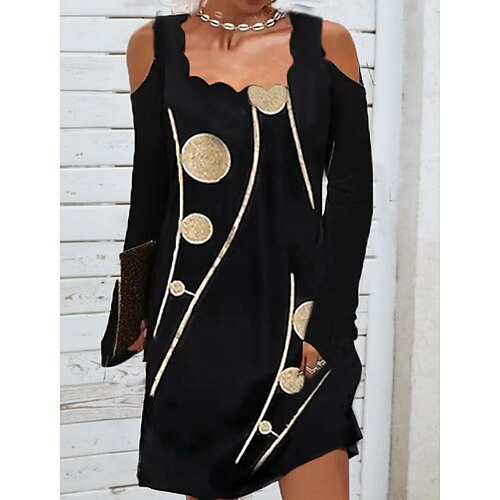 Women's Sheath Dress Short Mini Dress Black Long Sleeve Print Patchwork Fall Winter Square Neck Casual Fashion Modern 2022 S M L XL XXL 3XL
Women's Sheath Dress Short Mini Dress Black Long Sleeve Print Patchwork Fall Winter Square Neck Casual Fashion Modern 2022 S M L XL XXL 3XL