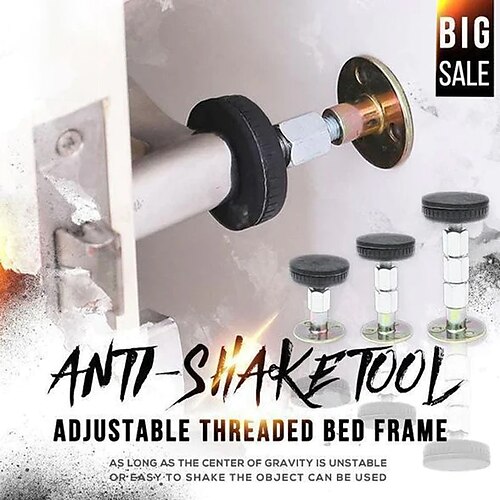 

Adjustable Threaded Bed Frame Anti-Shake Tool for Bed Headboard stoppers Bedside Headboards Prevent loosening Anti-Shake Fixer 4pc 30-110mm Easy Install